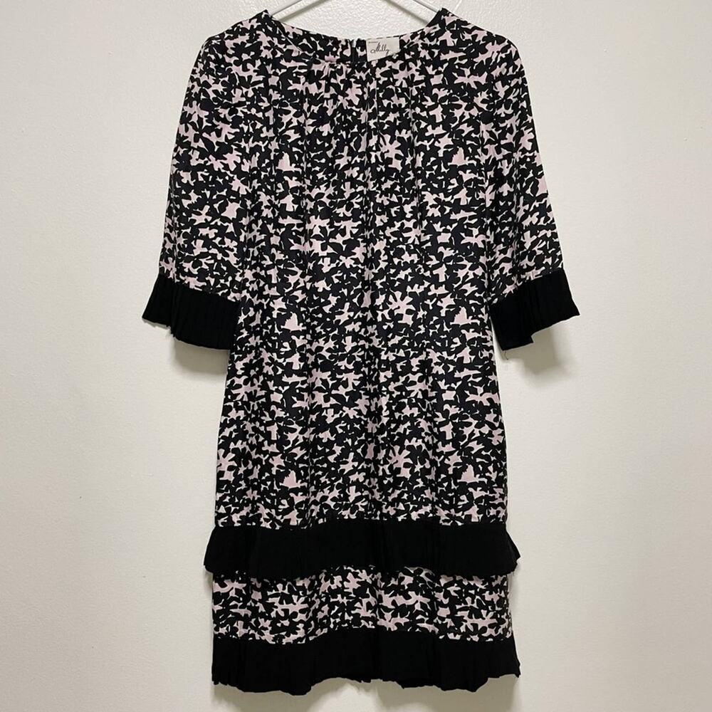 Milly 100% Silk Floral Midi Dress